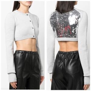 Vaquera wool sequin cropped cardigan size small, nwt